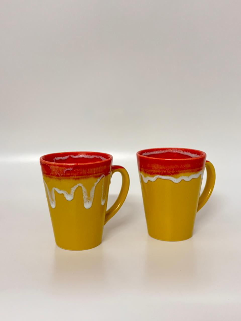 Studio Pottery Sunburst Drip  Ceramic Mug
