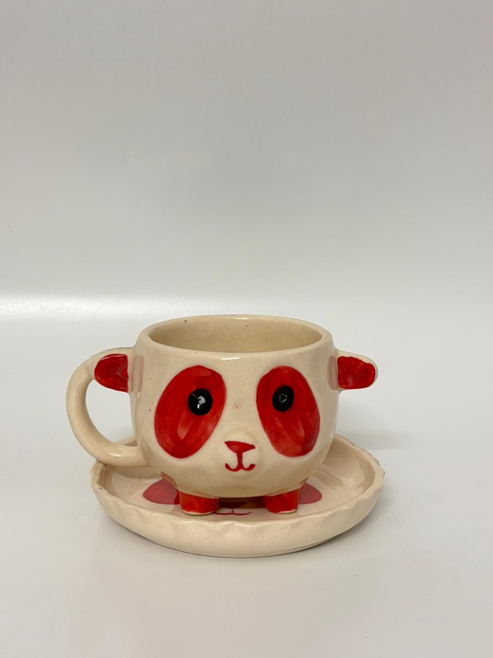 Panda Hug Ceramic Cup & Saucer Set