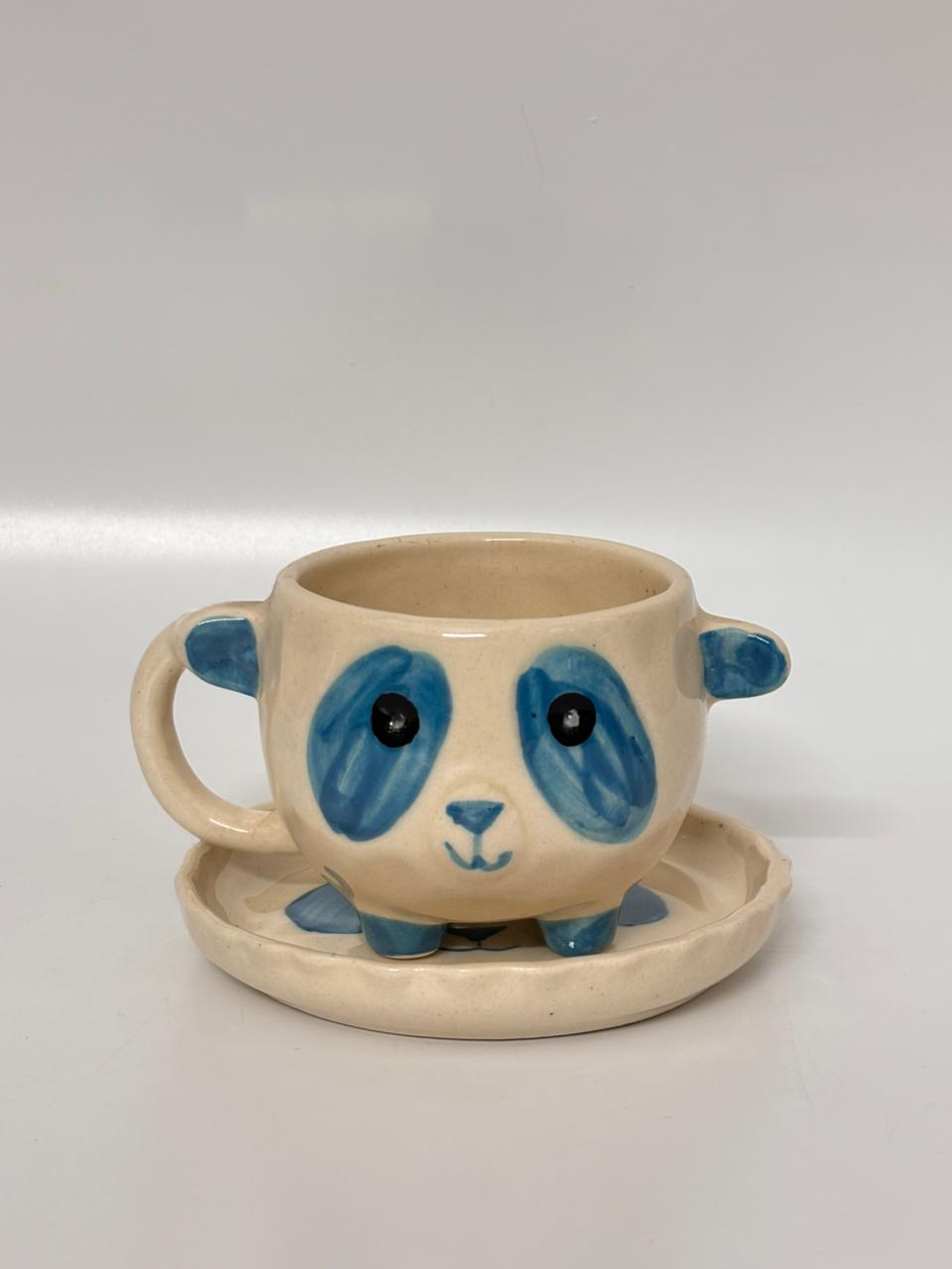 Blue Panda Ceramic Cup & Saucer Set