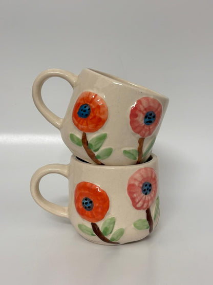 Hand-Painted Floral Ceramic Mug