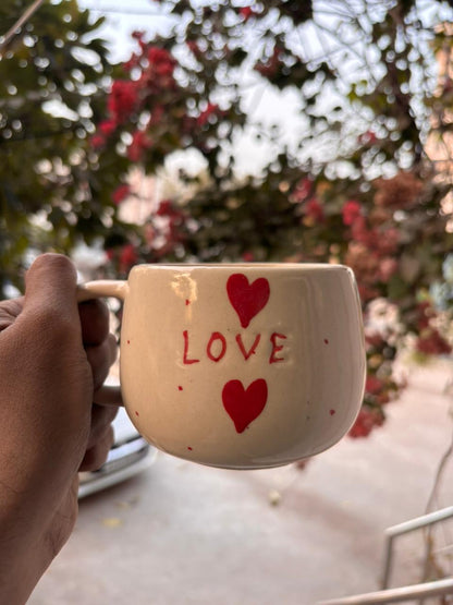 Hand-Painted Love Heart Ceramic Mug