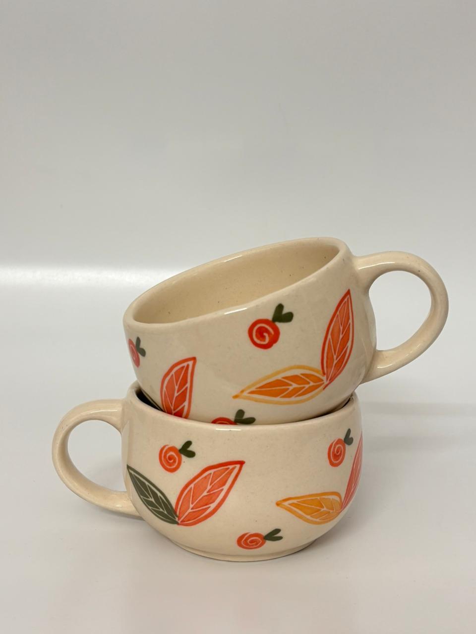 Autumn Leaf Handcrafted Ceramic Cup