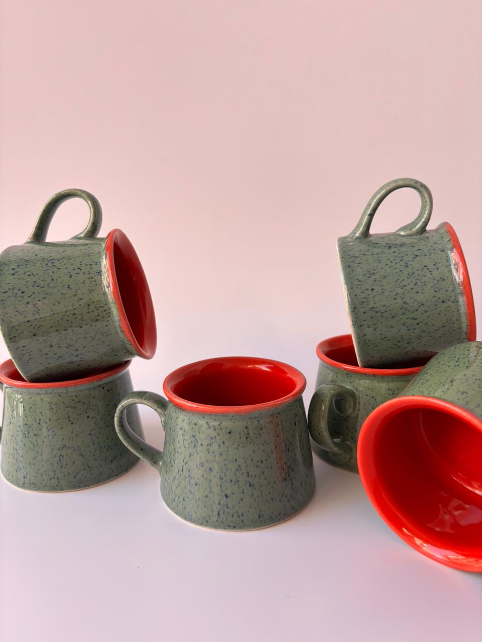 Stoneware Luxury Handmade Mug Set of 6