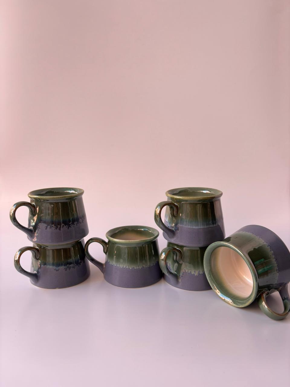 Stoneware Luxury Handmade Mug Set of 6