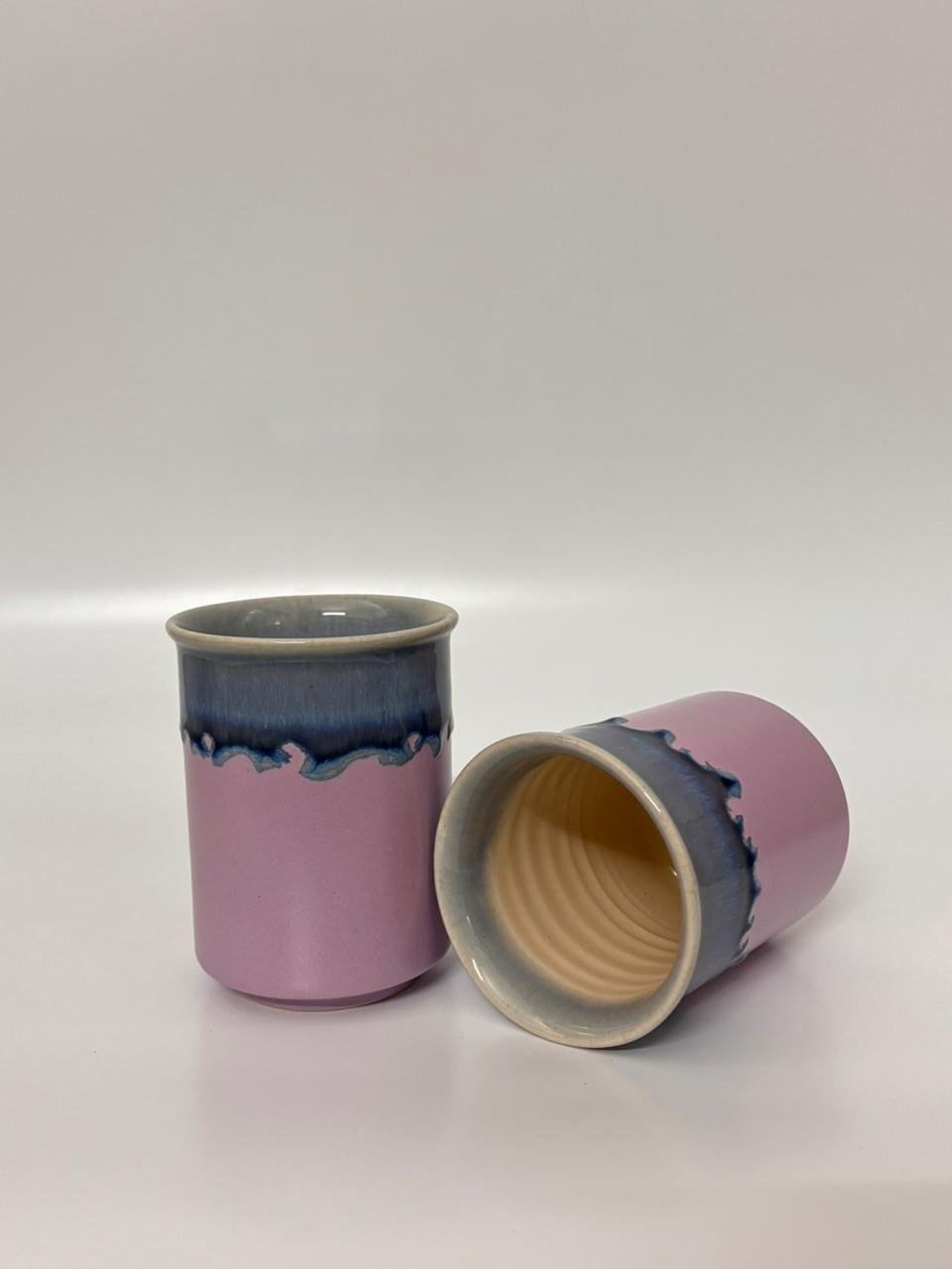 Ripple Rim Stoneware Tumbler – Set of 2