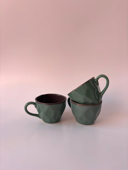 Solid Glaze Ceramic Tea Cups – Set of 6
