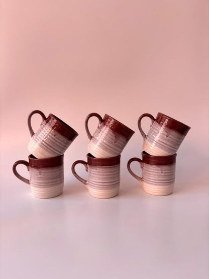 Rust Aura Ceramic Mug – Set of 6