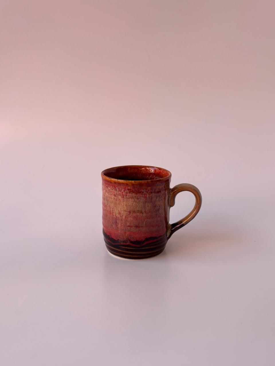Rust Ember Ceramic Mug – Set of 6