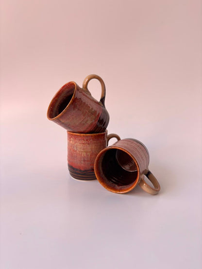 Rust Ember Ceramic Mug – Set of 6