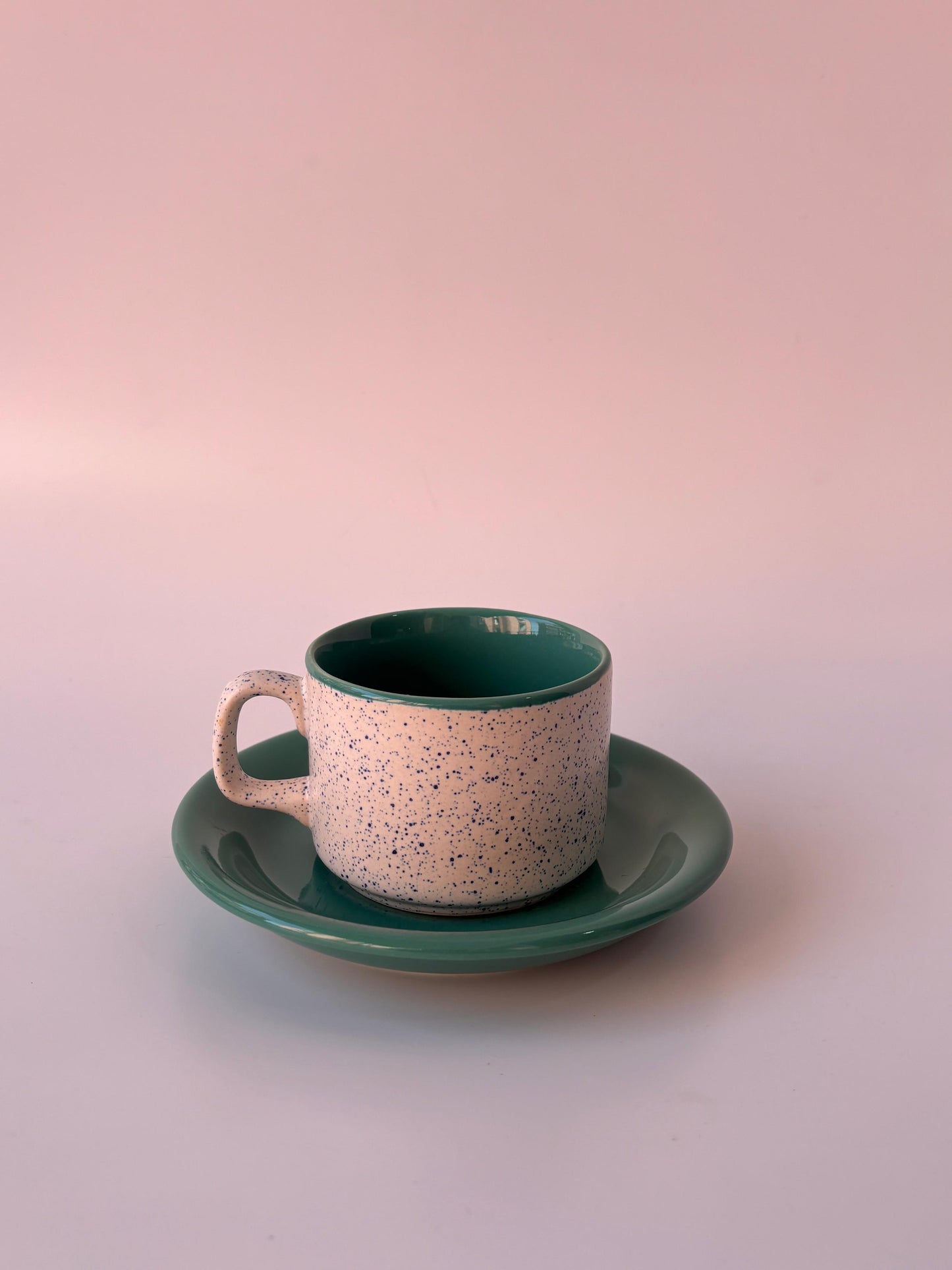 Sage Speckle Tea Cup & Saucer Set of 6