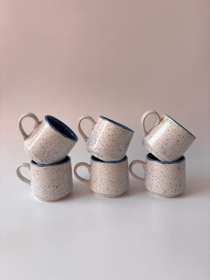 Luxury Speckled Ceramic Tea Cup Set of 6