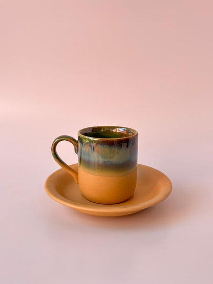 Luxury Glazed Ceramic Tea Cup & Saucer Set of 6