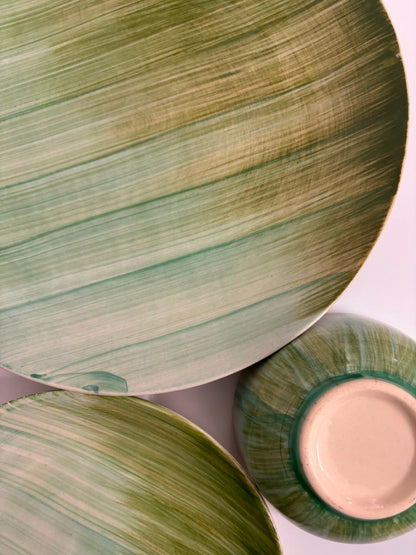 Green Brushstroke Dinner Set (Set of 6)