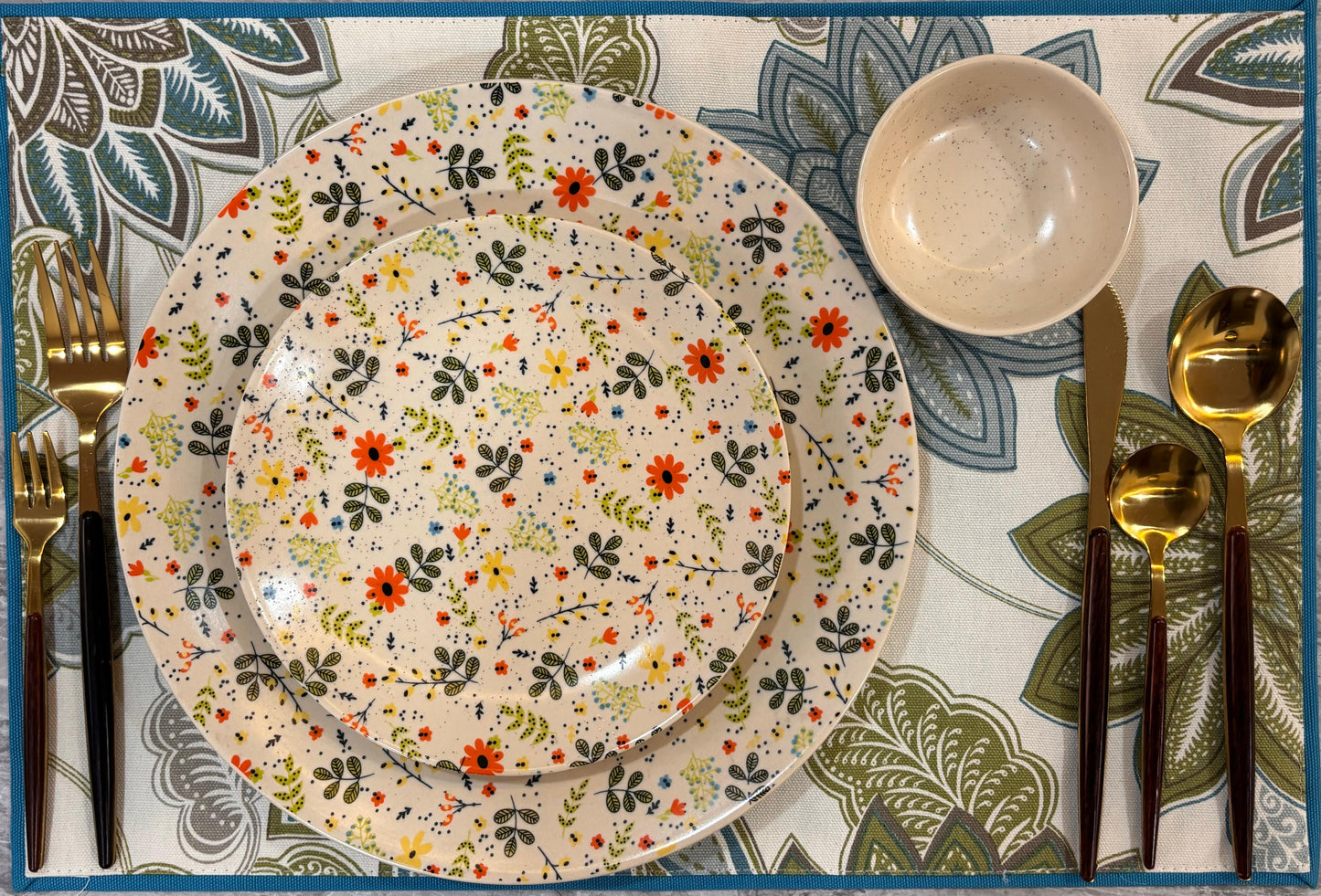 Meadow Bloom Floral Dinner Set (Set of 3)