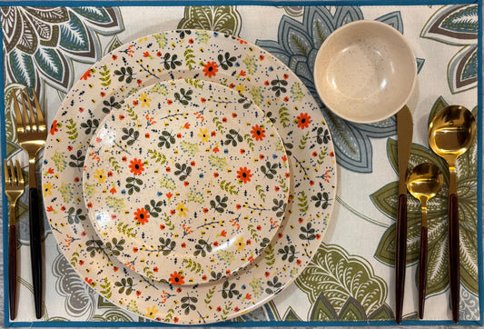 Meadow Bloom Floral Dinner Set (Set of 3)