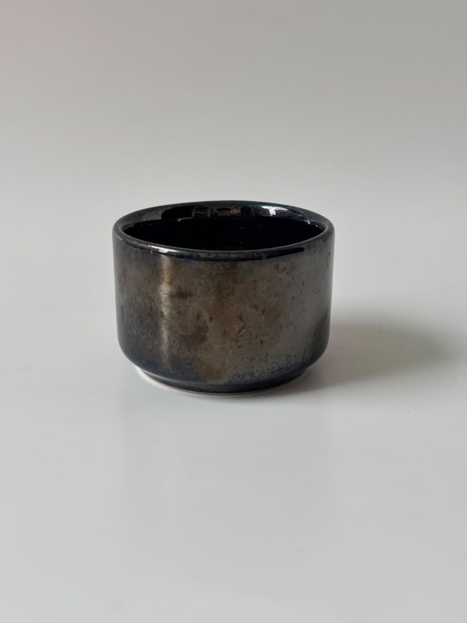 Premium Textured Black Ceramic Sushi Serving Platter with Dip Bowl