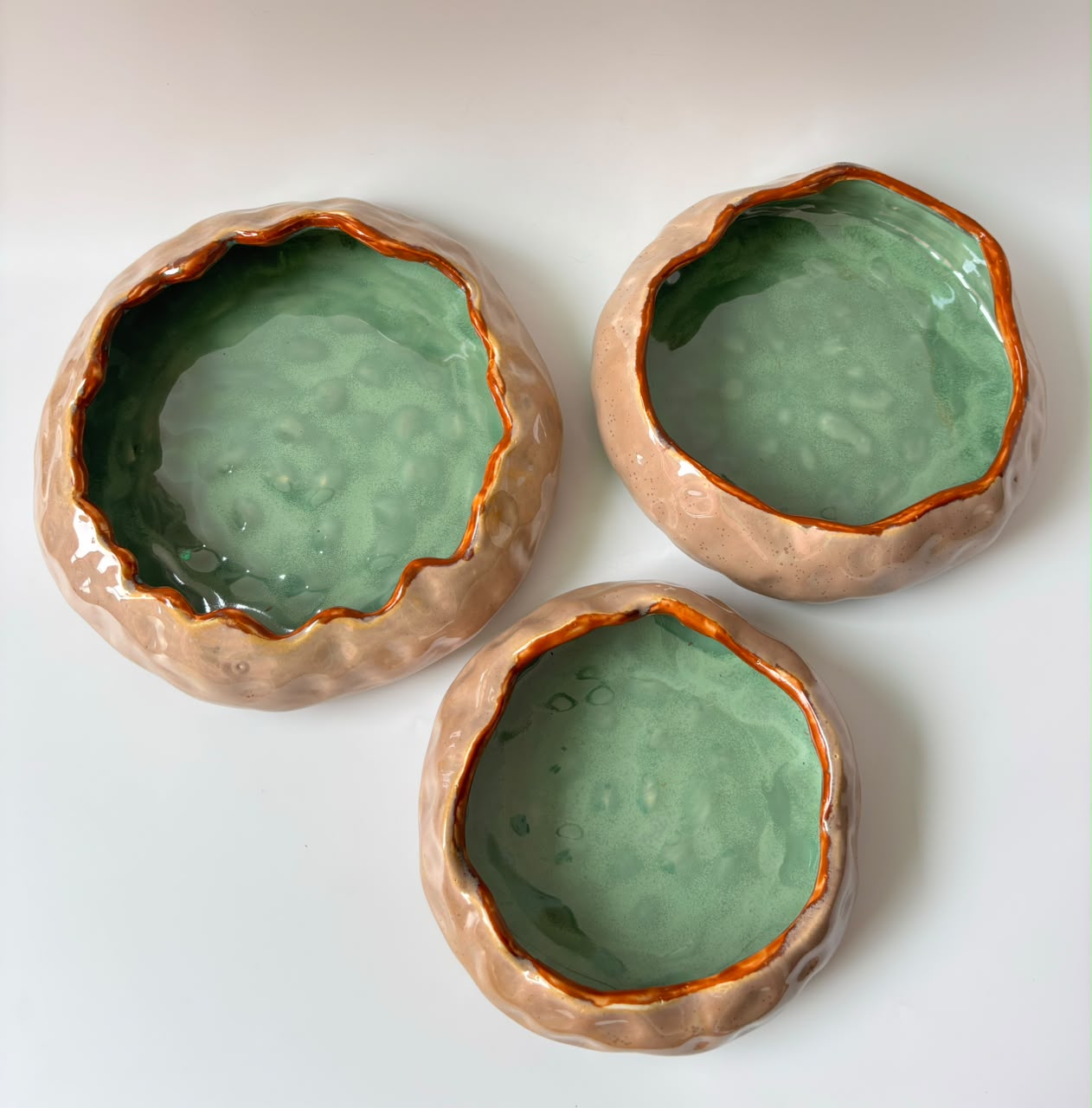 Handmade Organic Glazed Ceramic Bowl Set
